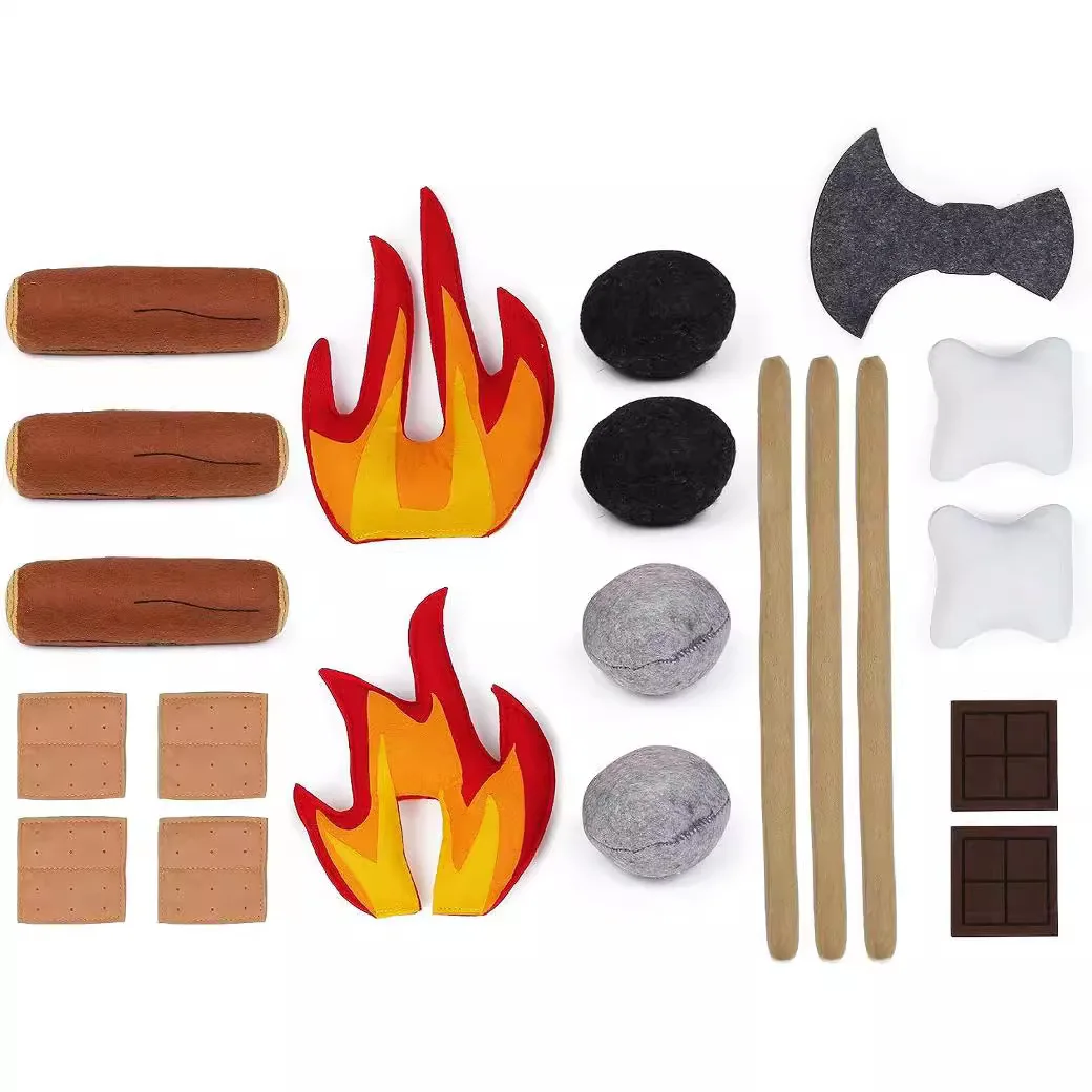 Simulation Kitchen Pretend Camping Toy Set Safety Campfire Toy Suitable for Boys and Girls Preschool Camping Housekeeping Toys