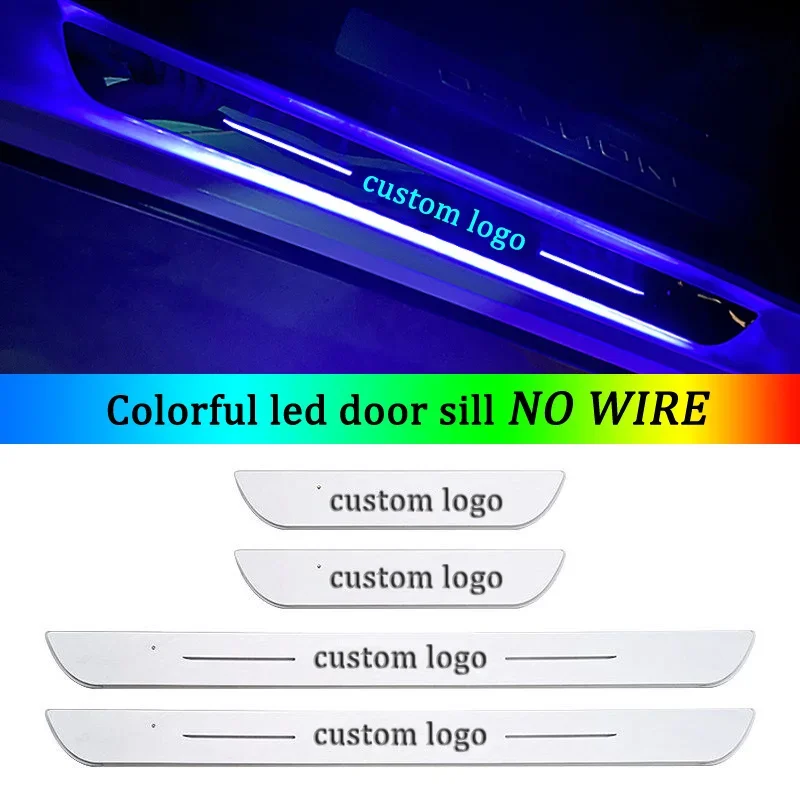 Trim Pedal Car Exterior Parts For Ford Mustang LED Door Sill Scuff Plate Pathway Dynamic Streamer Welcome Footstep Light