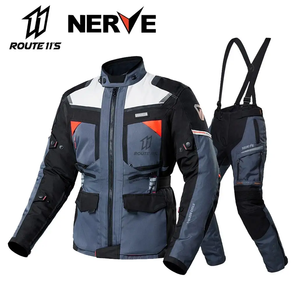 Rally suit motorcycle riding jacket CE Armored Waterproof All-Weather Warm 3 Layer Motocross Motocross Motorcycle Jacket + Pants