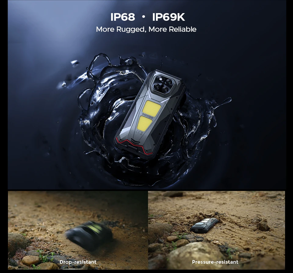 Global Version DOOGEE V Max Play 5G Projector Rugged Phone 6.78" 20500mAh Battery Dual Camping lights Dimensity 7300 NFC Phone