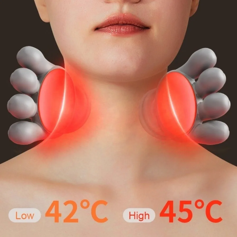 

Bionic Finger Neck Shoulder Massager USB Rechargeable Deep Tissue Electric Kneading Massager Wireless Heating Compress