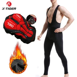 X-Tiger Keep Warm Cycling Bib Trousers Winter Thermal Mountain Bike Pants Bicycle Tights Coolmax 5D Gel Pad Cycling Bib Pants