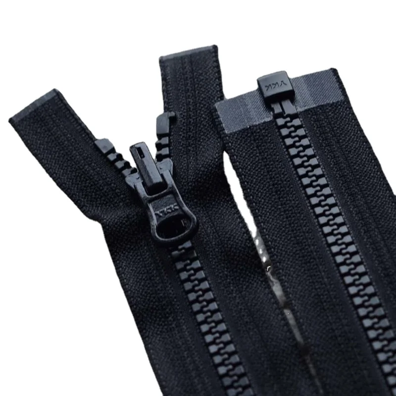 

2pcs/Lot 5# 50 to 85cm Resin Ykk Zipper Reversible Slider Puller Single Open Black Coat Jacket Tailor sewing Accessory