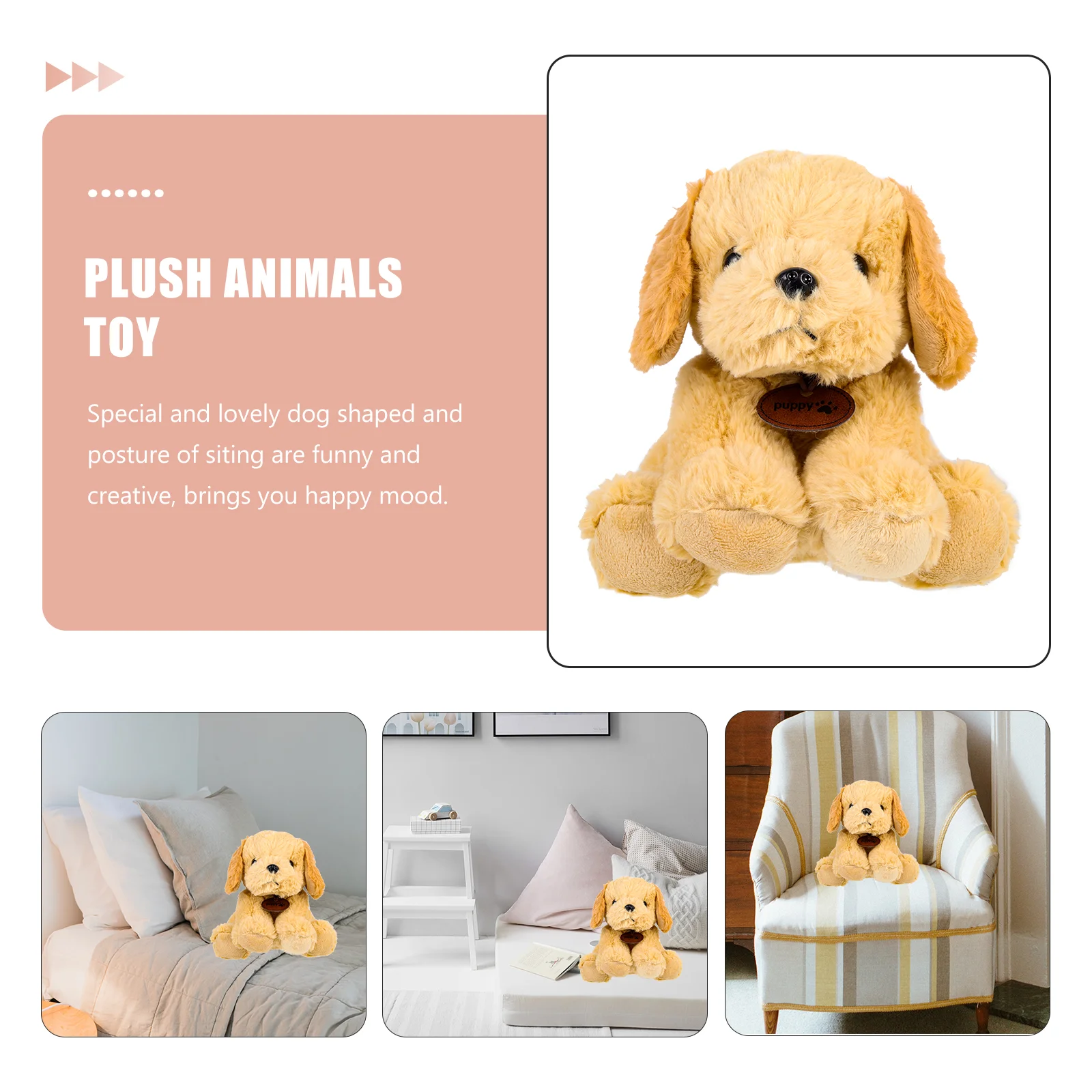 Golden Retriever Puppy Plush Ornament Stuffed Animals Toy Party Dog Lovely Childrens Toys Adornment Gift