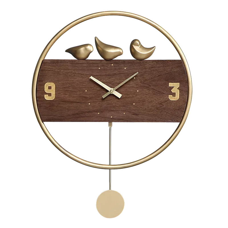 Modern Luxury Wall Clock Wood Silent Pendulum Clock Metal Creative Clocks Wall Home Decor Bedroom Living Room Decoration