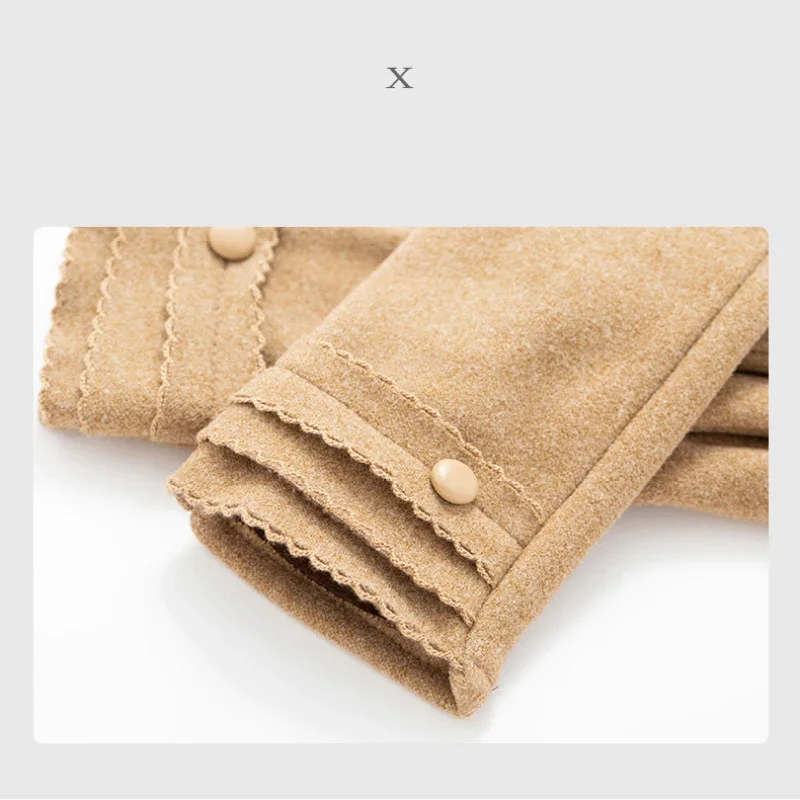 الخريف الشتاء النساء رقيقة الصوف لا تنفخ الدفء شاشة تعمل باللمس في الهواء الطلق ركوب الدراجات محرك يندبروف قفازات مرنة أنيقة