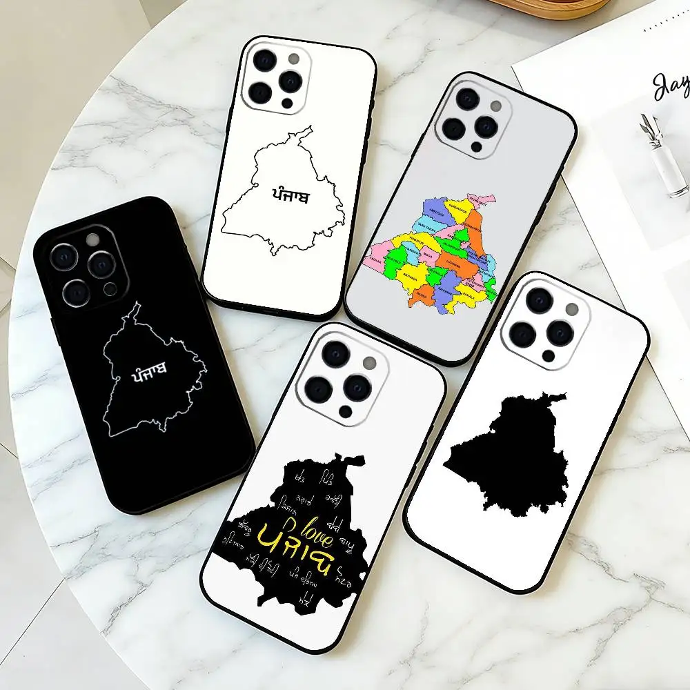P-Punjab M-Map Phone Case Silicone Soft For IPhone 17 16 15 14 13 12 11 X XR Plus Pro Max Plus