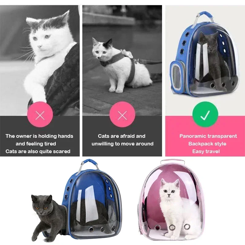 Cat Pet Carrier Bags Cat Backpack Breathable Dogs Carrier Bag Portable Space Capsule Pet Backpack Outdoor Travel Cat Carrier Bag