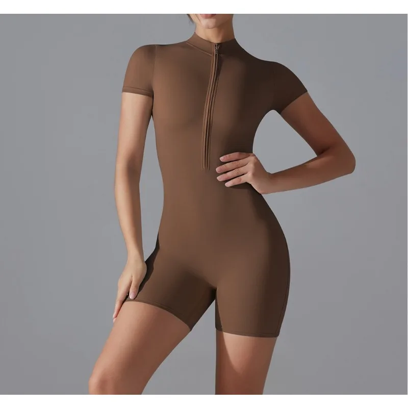 

ZEMOREXMZ Sleeve Jumpsuit Workout Sports Bodysuit Women Gym Rompers Women Sports Clothes Fitness Yoga One-piece Suit Set