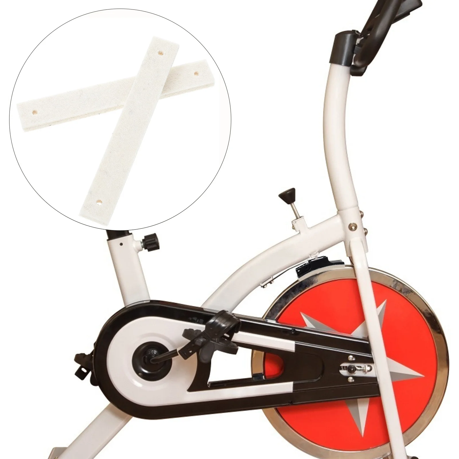 

2Pcs Exercise Bike Brake Pads Wool Material Nonslip Sturdy Wearresistant Universal Cycling Brake Pad Gym Supplies