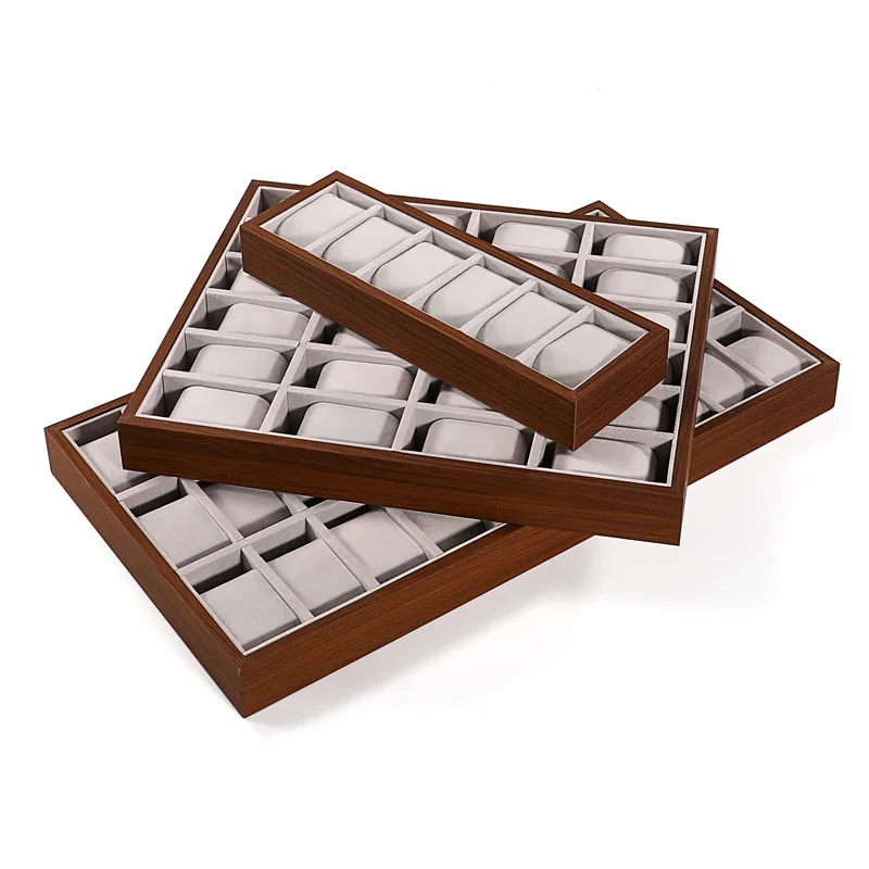 Walnut Wood Watch Display Tray – Multi-Function Watch Box & Jewelry Organizer