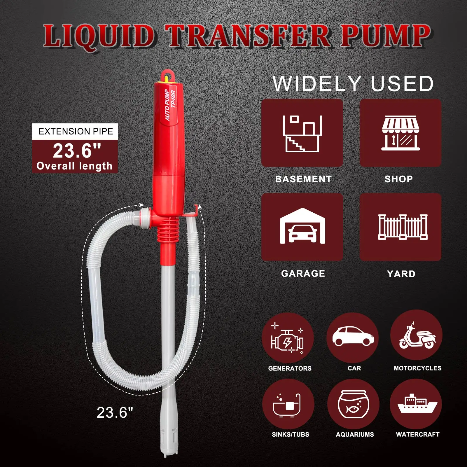 Portable Liquid Transfer Oil Pump  Battery Operated Liquid Transfer Pump with Auto-stop Sensor 2.4 Gallons Per Min