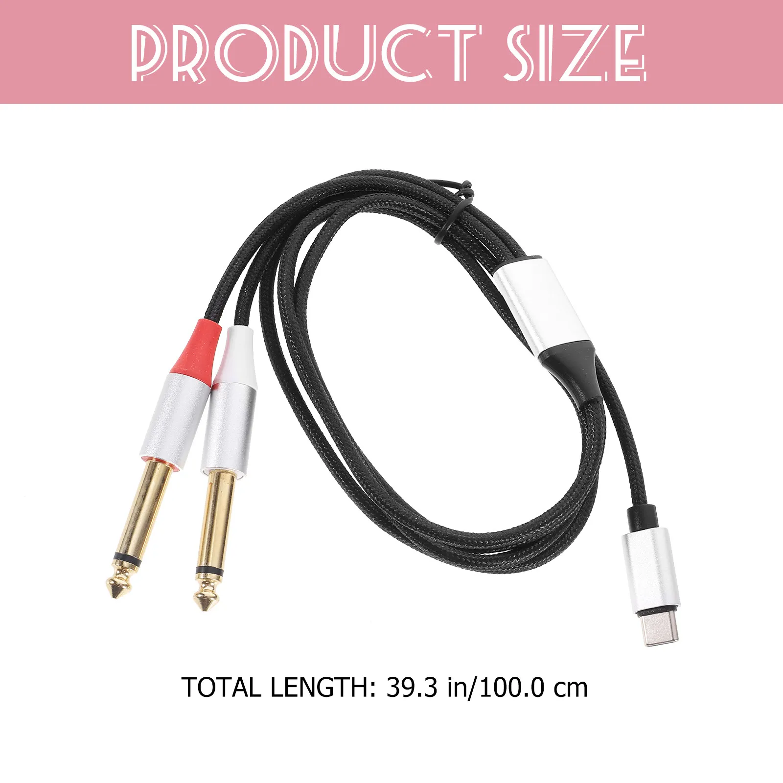 1M USB C to Dual 6.35mm Audio Cable Solid Construction Studio Audio Converter Cable for Tablets Laptops Mixers Speakers - view 4