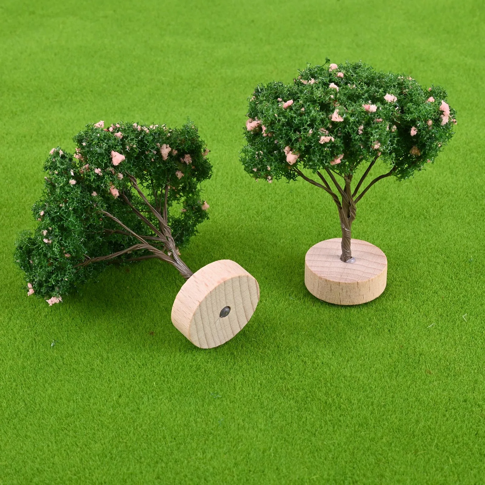 10pcs Mini Artificial Flower Trees 7.5cm Miniature Bonsai Plant Decor Dollhouse Sand Table DIY Train Scene Street Layout Craft
