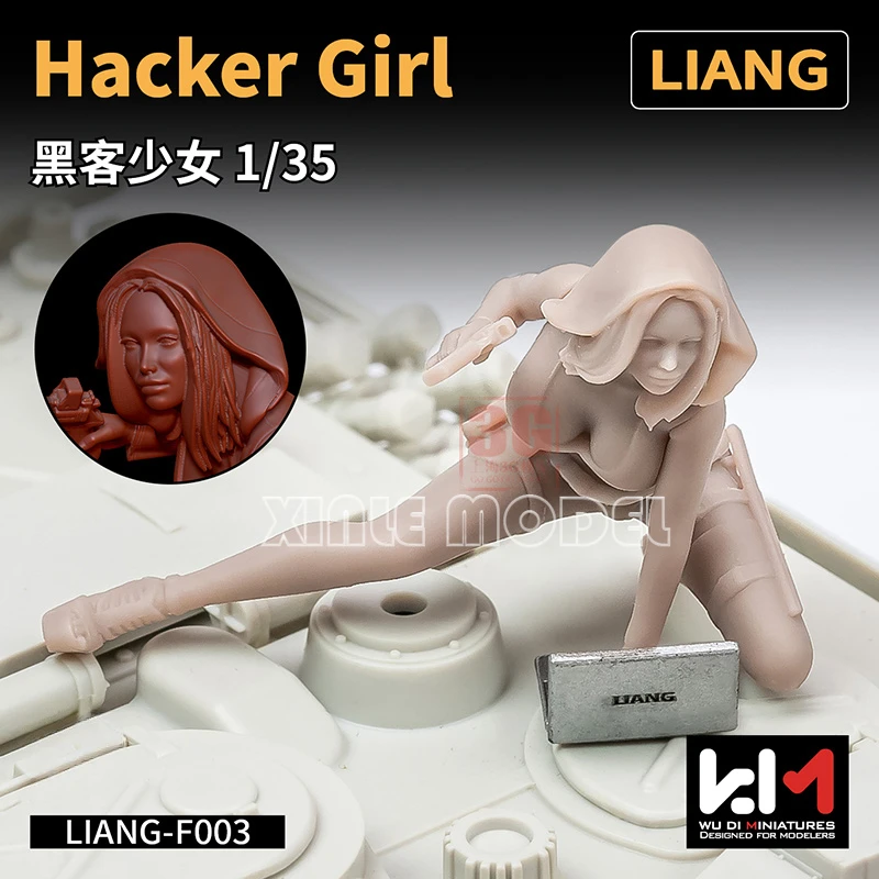 LIANG harsmodel F003 hacker meisje soldaat beeldje scène bijpassende 1/35 DIY accessoires