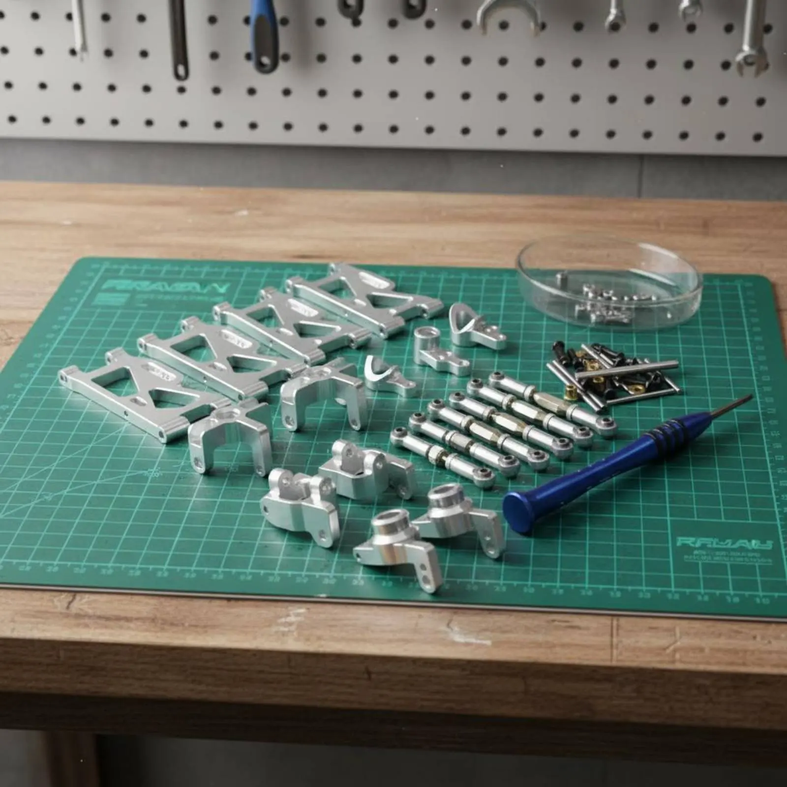 kit-de-liaison-de-direction-rc-ensemble-de-liaisons-metalliques-durables-pieces-de-chassis-en-aluminium-ensemble-d'armes-de-chassis-en-aluminium-leger-usine-cnc