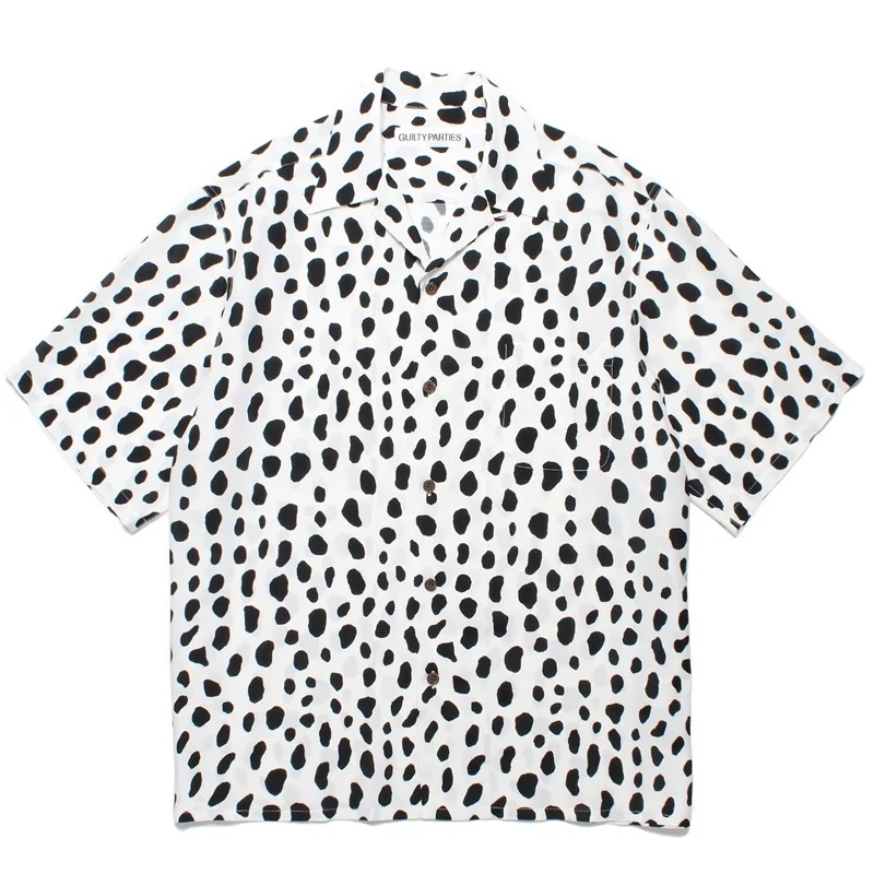 Trend New WACKO MARIA Leopard Print Hawaii Short Sleeve Shirt Summer Holiday Casual Mens Womens Loose Shirt Tops