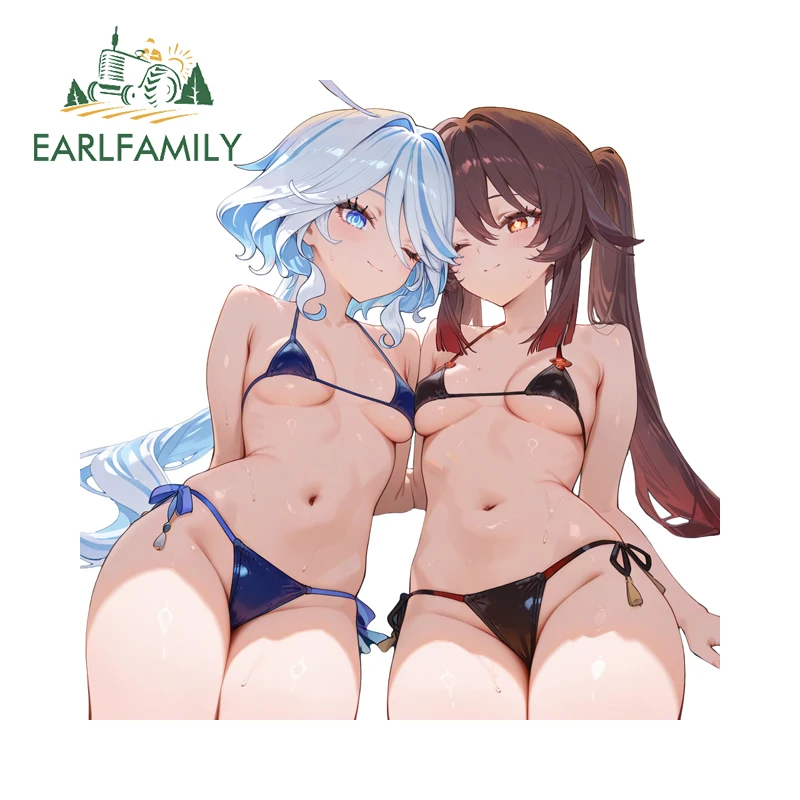 

EARLFAMILY Furina Hutao Yuri Car Stickers Beautiful Skateboard Surfboard Decals Sunscreen Practical Waterproof Graffiti Sticker
