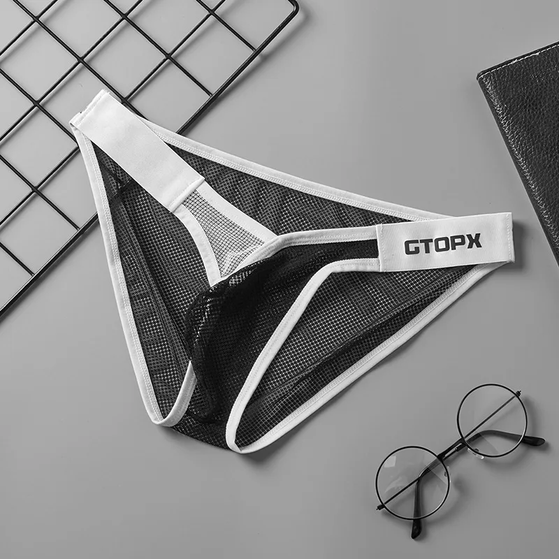 

GTOPX новые мужские однослойные трусы из ледяного шелка, трансграничное U-образное выпуклое сетчатое нижнее белье с низкой посадкой GT507