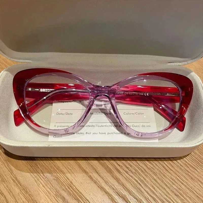 EYORA Mode Frauen Cat Eye Anti Blue Ray Lesebrille Anti-Reflexion Myopie Brillen Photochrome Progressive Brillen