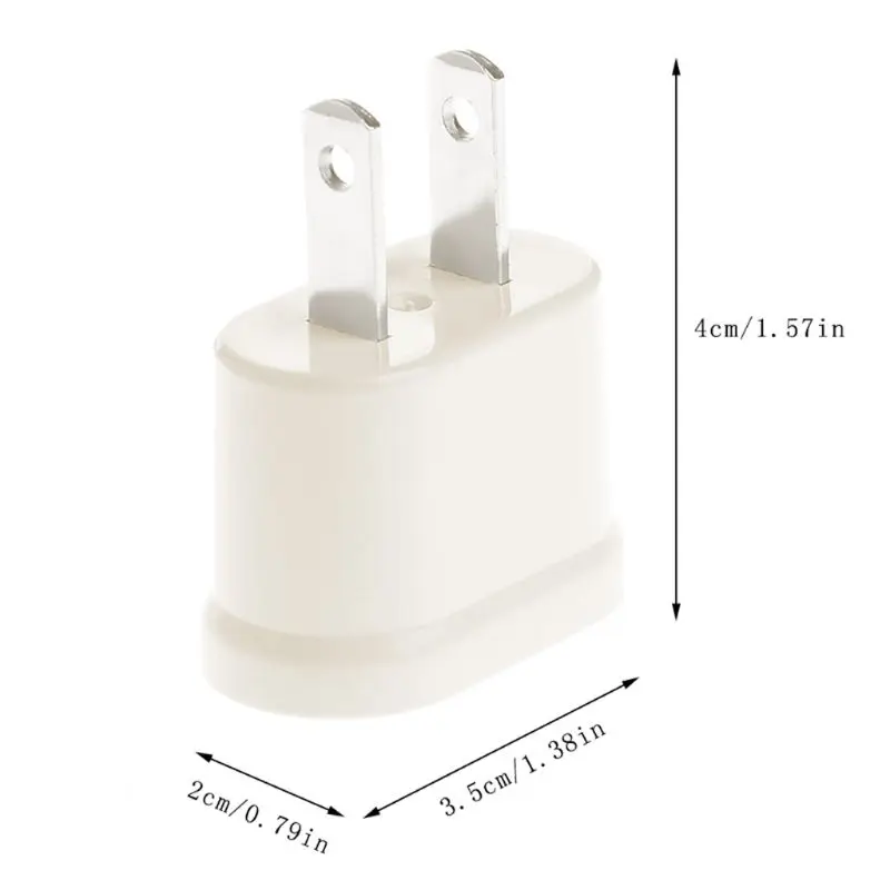 US American Travel Adapter 2 พินยุโรป EU ไปยัง US Plug Power Adapter Converter