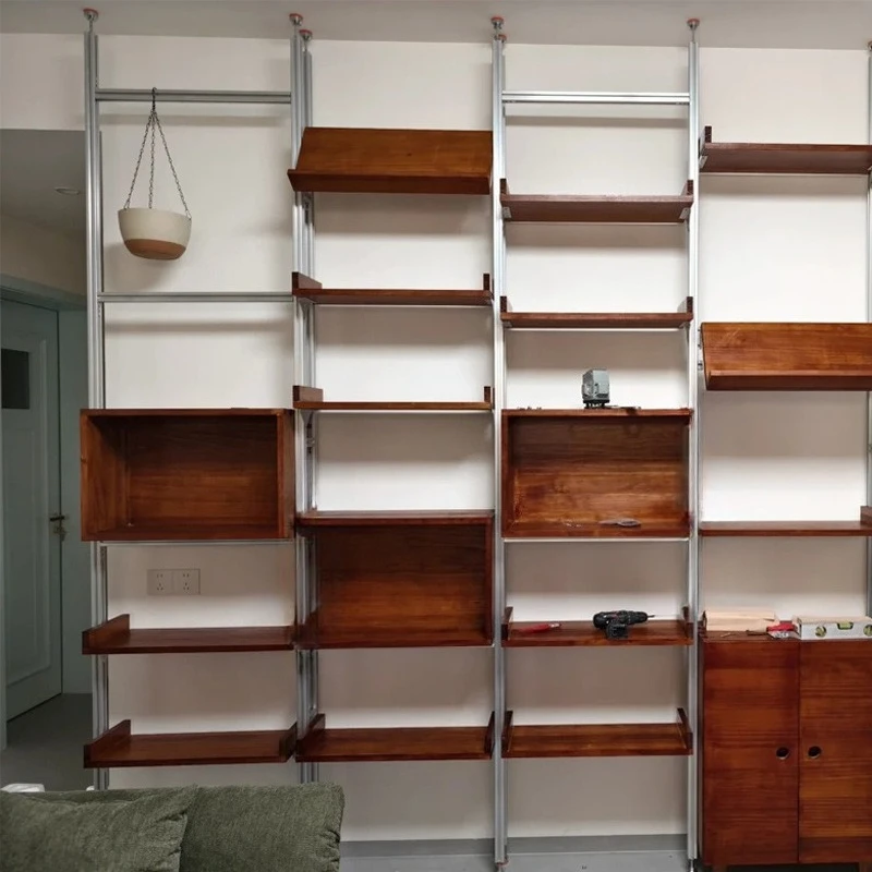 

full wall shelves, home floor-to-ceiling multi-layer bookshelves, display storage cabinets