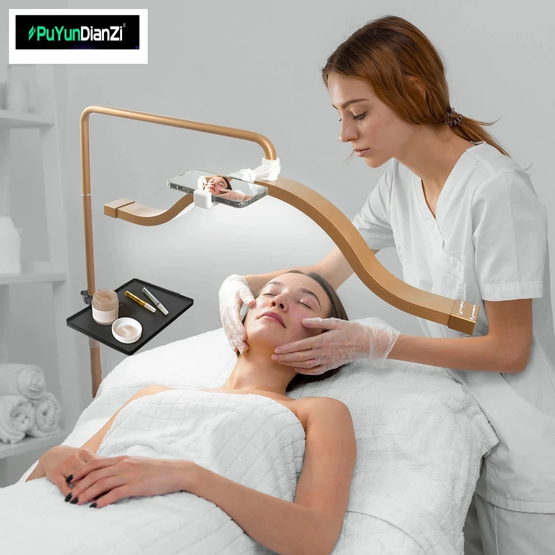 

Fosoto 45W Half-Moon LED Floor Lamp – Shadow-Free Ring Light for Lashes, Facials, Tattoo, and Video Streaming