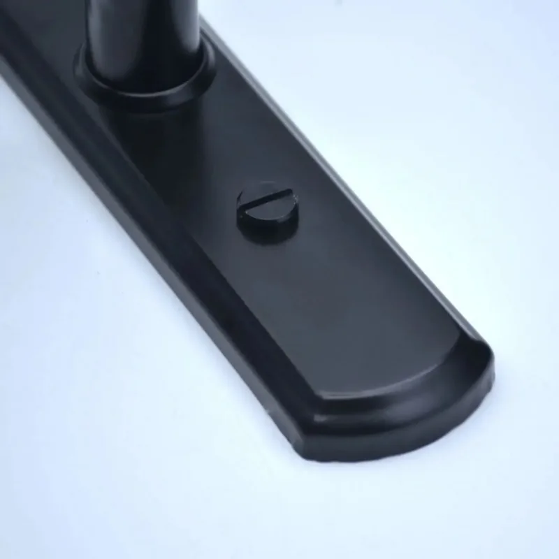 Única língua aço inoxidável Handle, fechadura da porta secundária, fechadura mecânica, preto