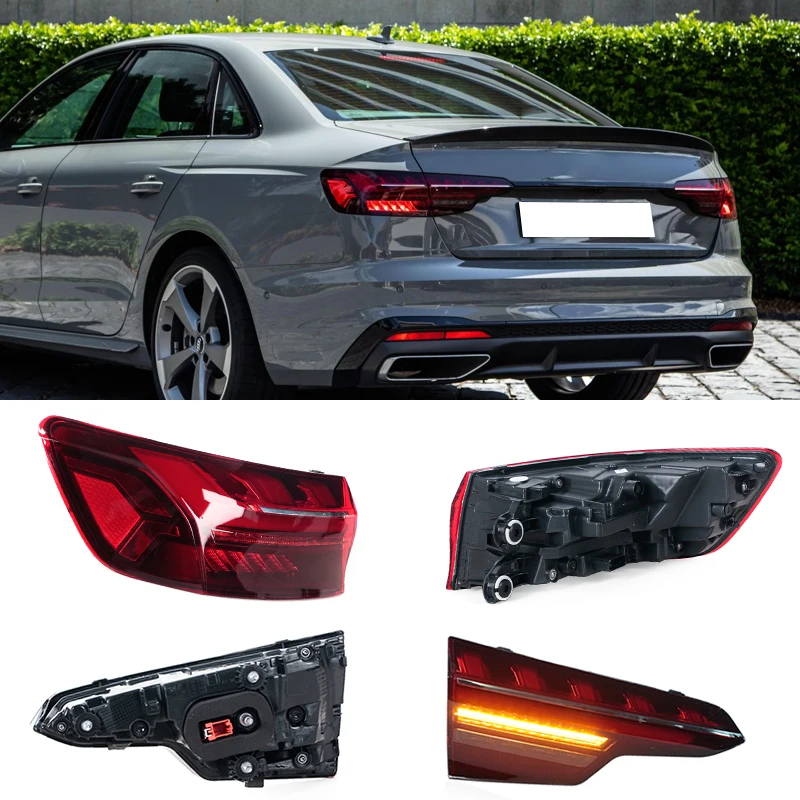 

4 шт. светодиодный задний фонарь для Audi A4L A4 B9 седан 2020 2021 2022 2023 автомобильный указатель поворота задний фонарь заднего хода стоп-сигнал