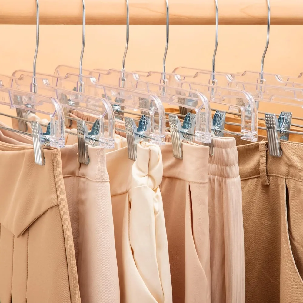 شماعات السراويل البلاستيكية والتنورة مع مشابك، منظم تعليق نسائي مقاس 14 بوصة للجينز والتنانير #2