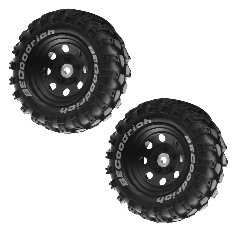 Excellent-4Pcs 1.9 Inch Metal Wheel Rim Rubber Tire For 1/10 RC Crawler TRX4 SCX10 D90 4103 90046 FR4 FMS NT4-Black Parts Access