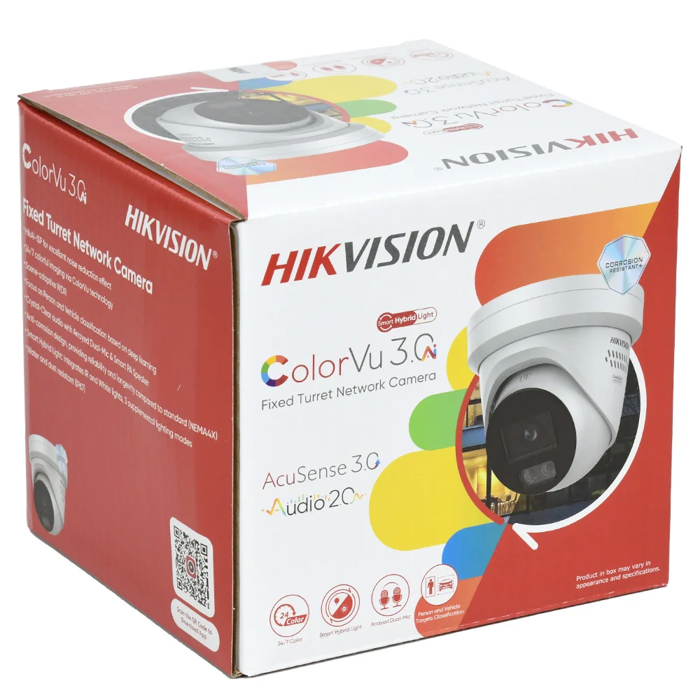 Hikvision 8MP ColorVu3.0 4K IP Camera with Black White Active Strobe Alarm Speaker High End 1/1.8