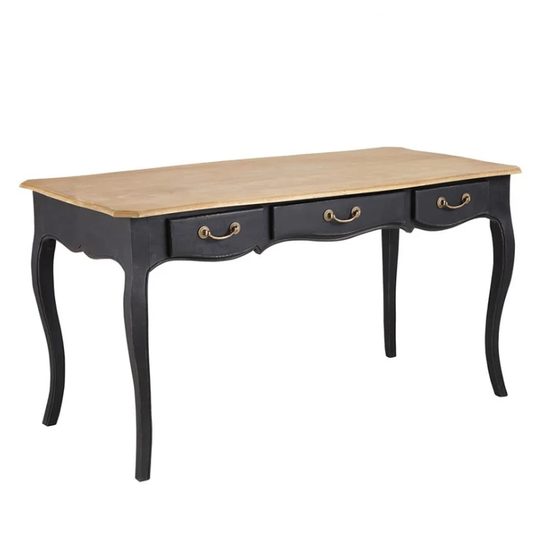 French light luxury log desk, small student household computer desk, American solid wood office
