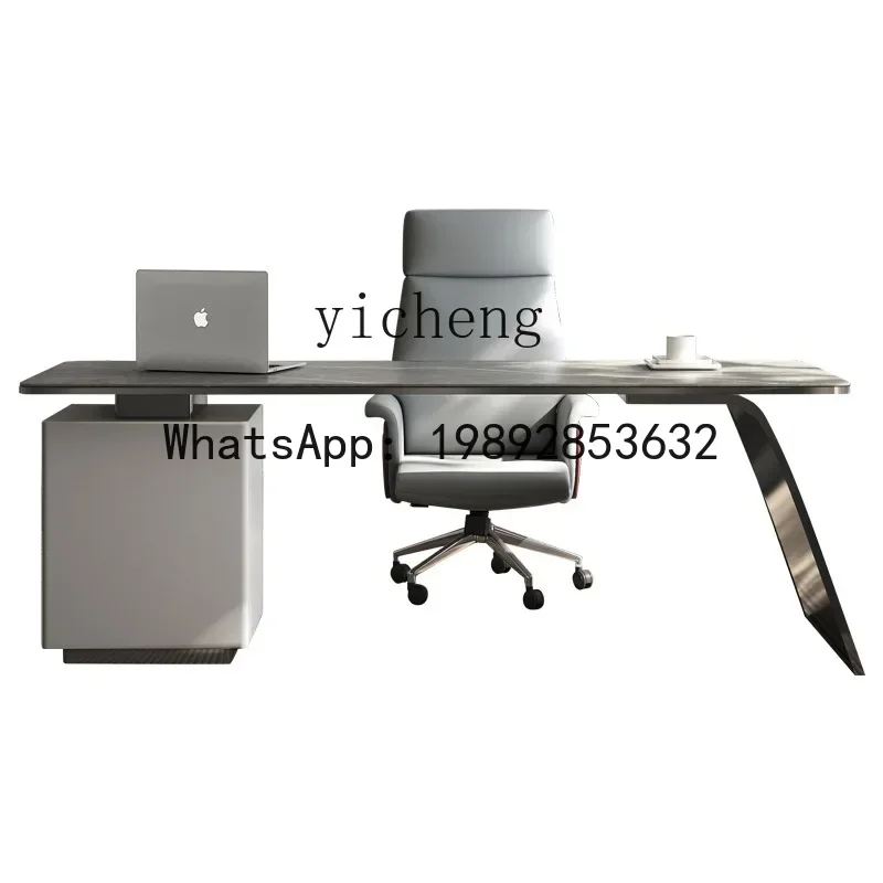 

F1 light luxury modern home desk Italian minimalist computer desk study boss desk
