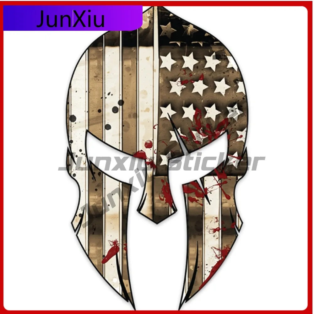 

Spartan American Flag Sticker American Flag Decal Sparta High Quality Stickers Waterproof Scratch-proof Decoration For Bumper