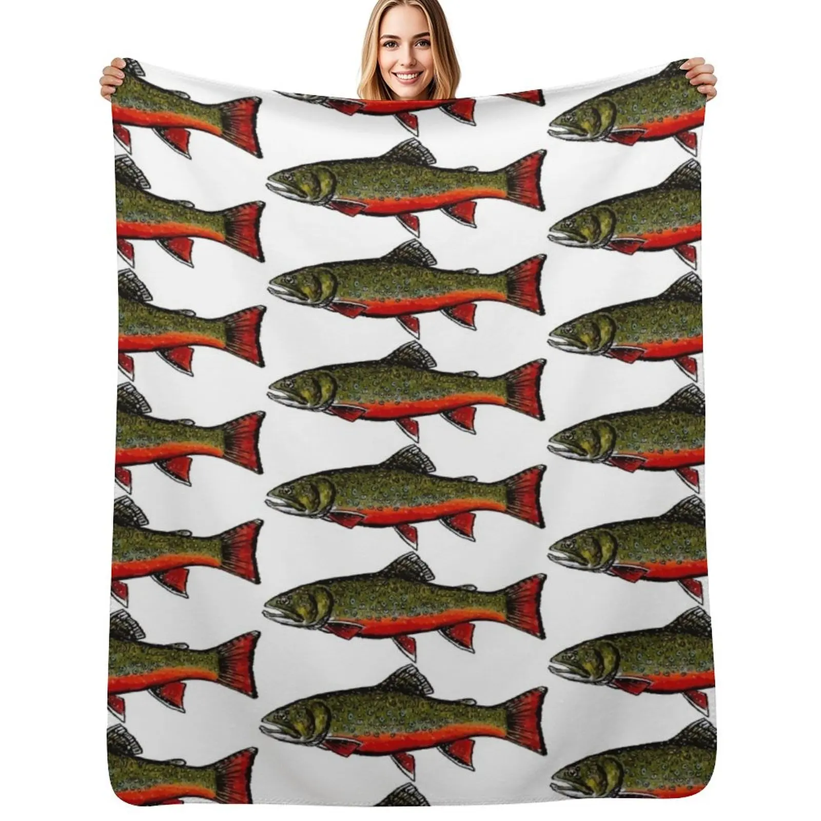 

Brook Trout Throw Blanket Blankets Sofas Of Decoration Designers Soft Decorative Beds Blankets