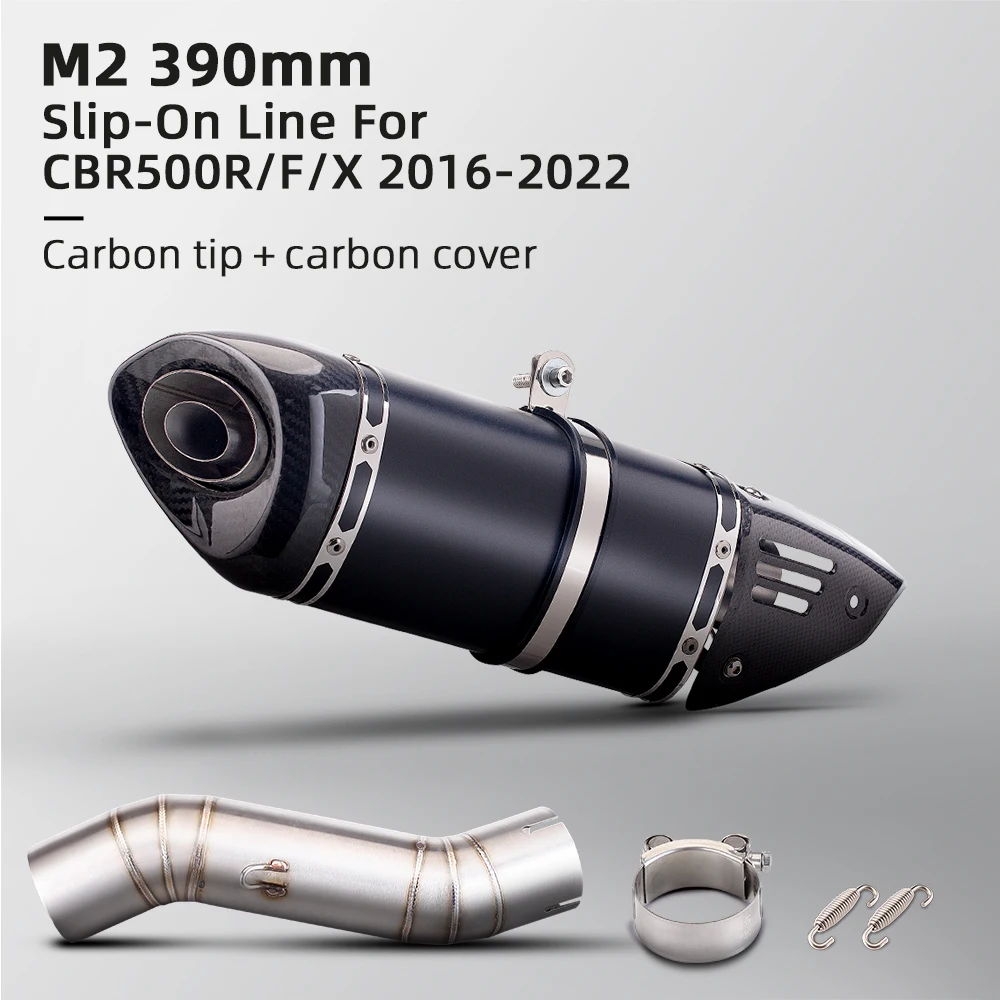 Slip On For 2016-2022 CB400 CBR400 CB500F CB500X CBR500 CBR500R  Carbon Exhaust Muffler view 6