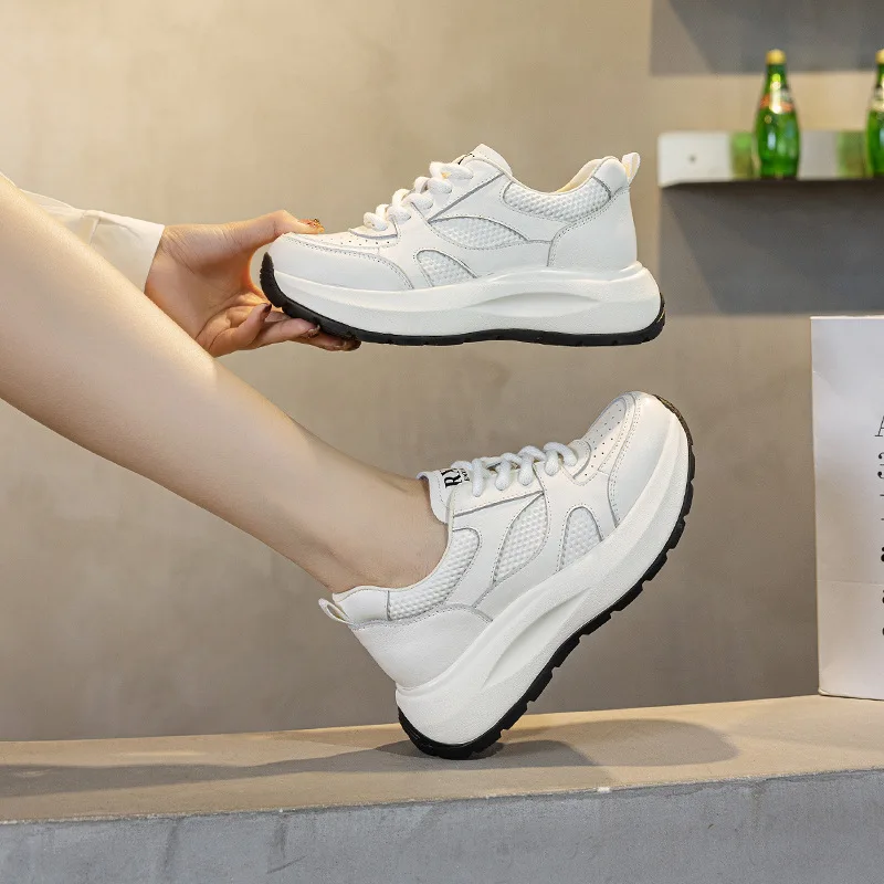 Women Sneakers Spring Luxury Genuine Leather Comfortable Slip on Soft Trend Sneakers Women Lightweight Outdoor Shoes for Women view 6