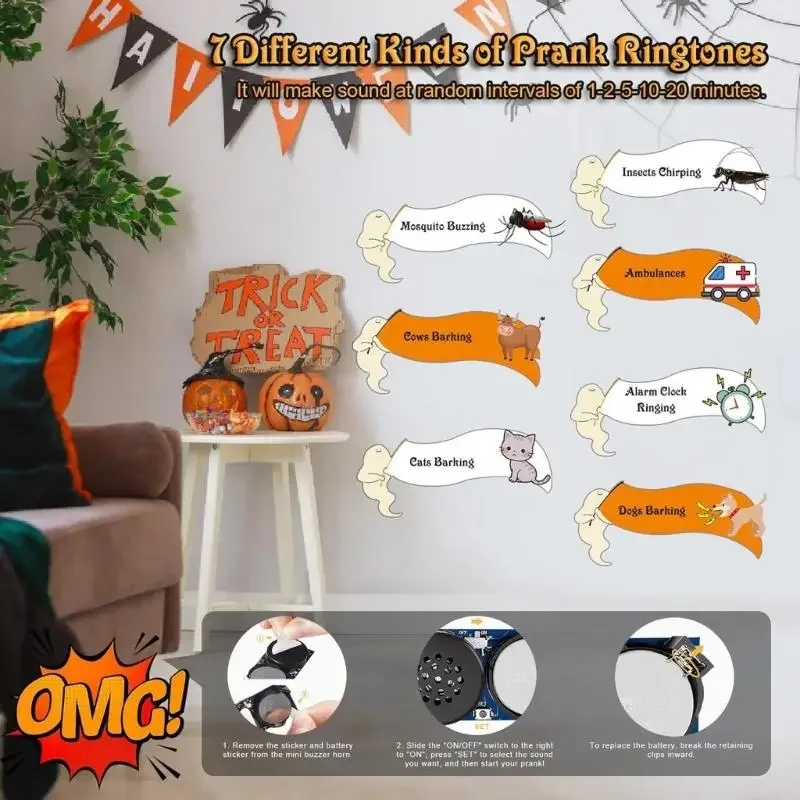 여러 소리 보이지 않는 알람 시계 크리켓 경고음 소리가 나는 장난 소음 발생기 사운드 효과 재미 있은 사무실 개그 선물 15UB