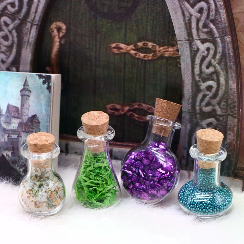 1Set 1:12 Dollhouse Miniature Simulation Magic Potion Ore Bottle Model Furniture Accessories For Doll House Decor Kids Toys Gift