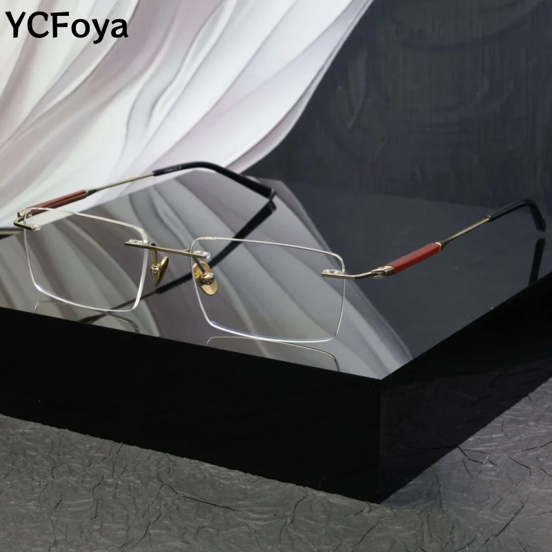 YCFoya New Fashion Simple Design Frameless Titanium Glasses for Men and Women Optical Prescription Customized Eyeglasses