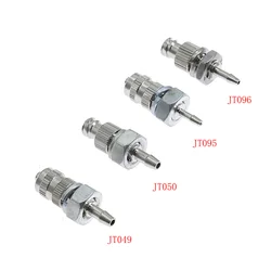 Luer adaptador de bloqueo, conector dispensador de montaje, placa de roscado de latón niquelado de Metal, adaptador fijo, conversión de aguja, tubería de Gas