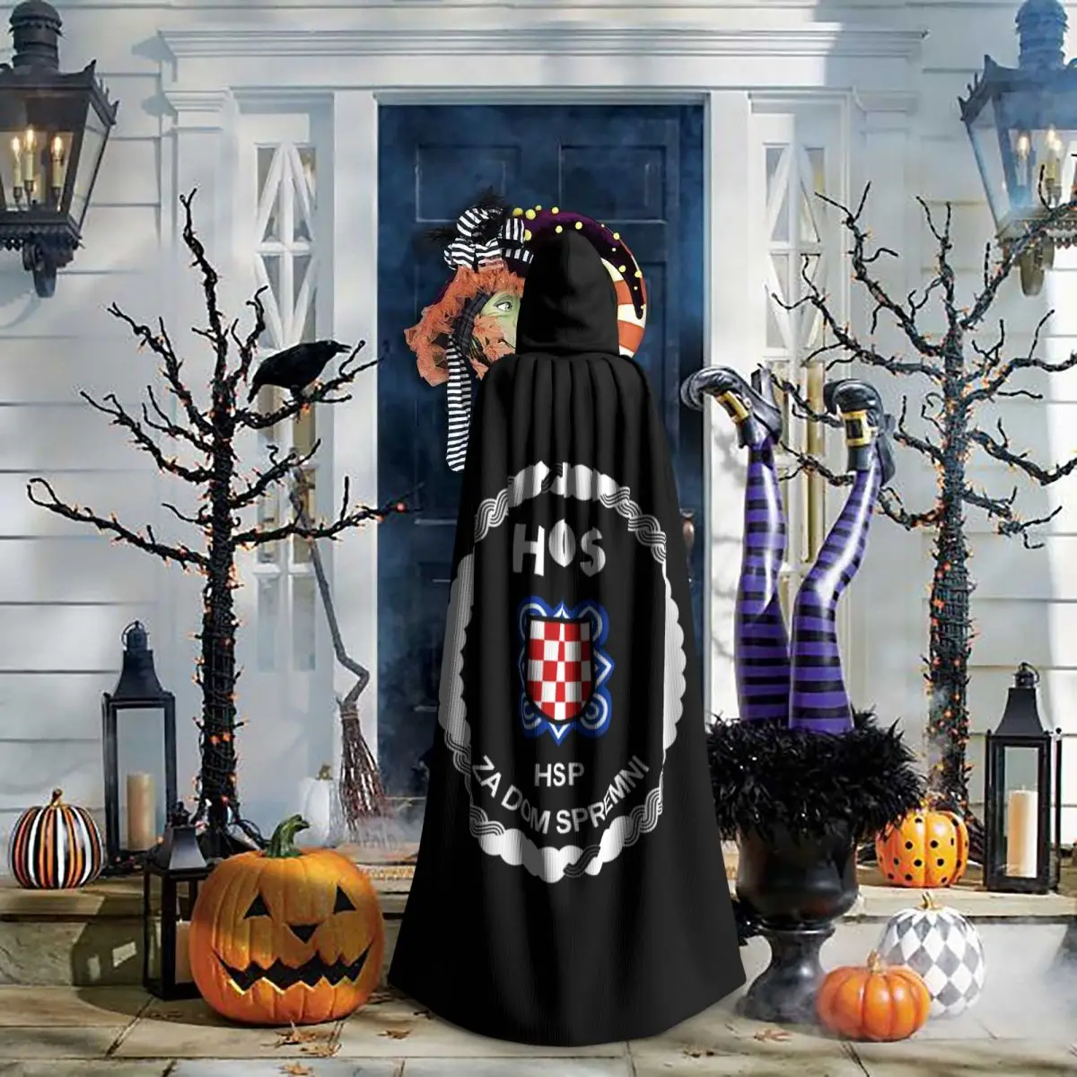 Capa unisex con bandera y capucha, capa de bruja y vampiro, disfraz de Cosplay para adultos, hombres y mujeres, disfraces de Navidad