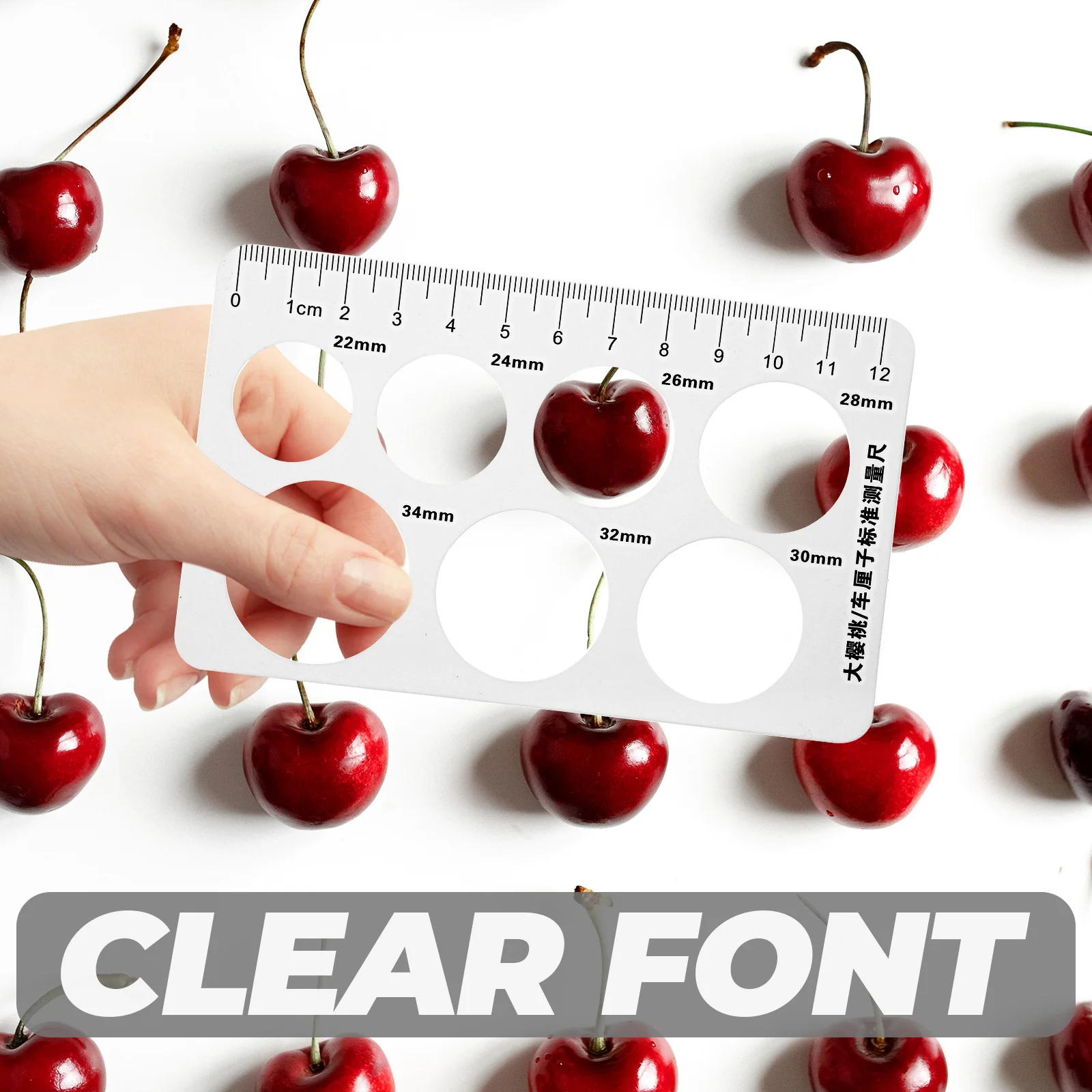 

12pcs Cherry Measuring Ruler Pp Durable Diameter Gauge Tool For Fruit Classification Farm Use Measuring Ruler Device