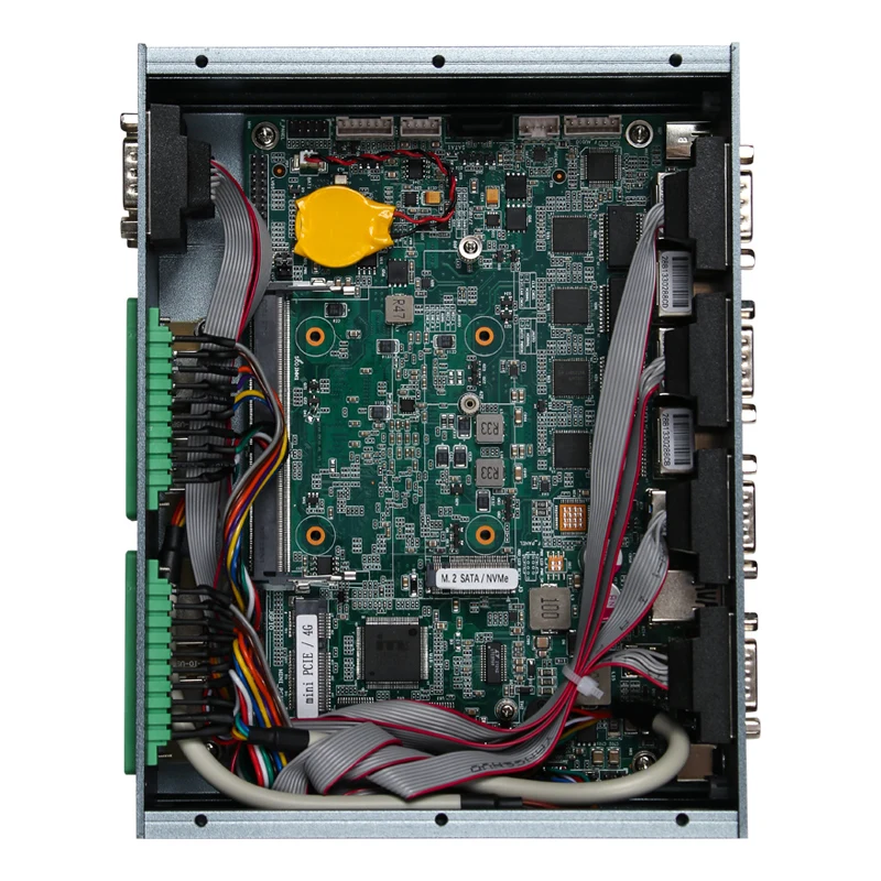 Helorpc Industrial Mini PC with I5-8250U Support GPIO POE WiFi 4G LTE Fanless Computer with 4xLAN 6xRS232/422/485 8xUSB 1xHDMI