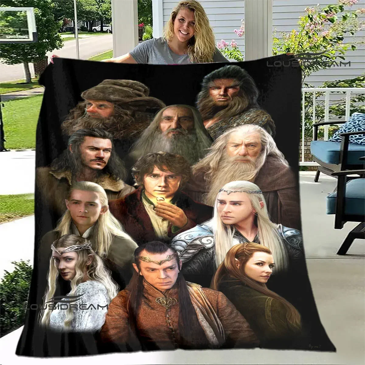 

L-Lord of the Rings Printed blanket Flannel Warm Blanket Soft Comfortable Blanket Home Travel Blanket bed linings Birthday Gift