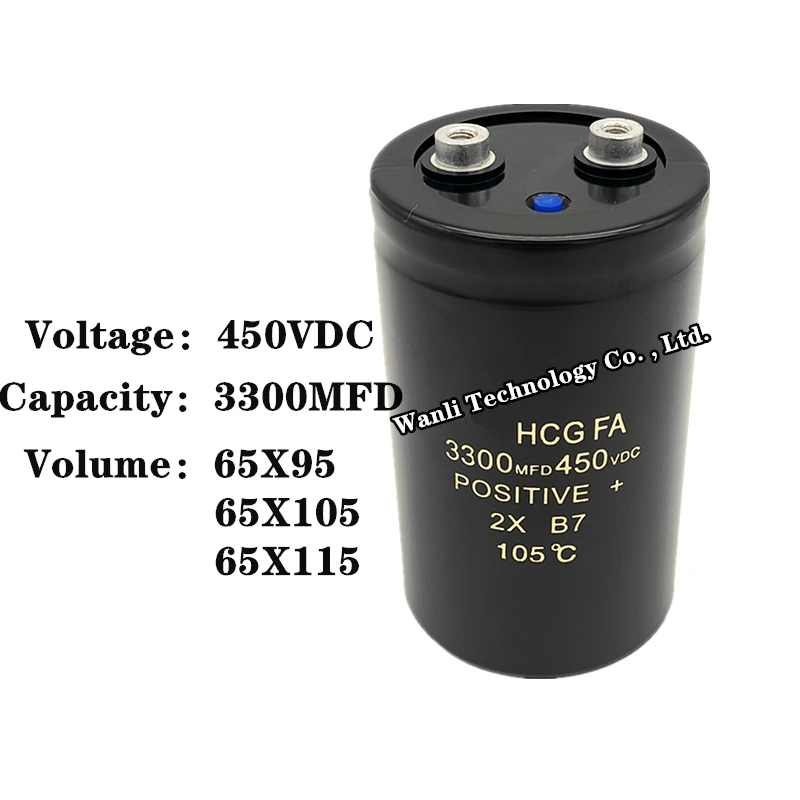 

1PCS/Lot 450VDC3300MFD 3300MFD450VDC HCG FA 65X95mm 65X105mm 65X115mm Electrolytic capacitor