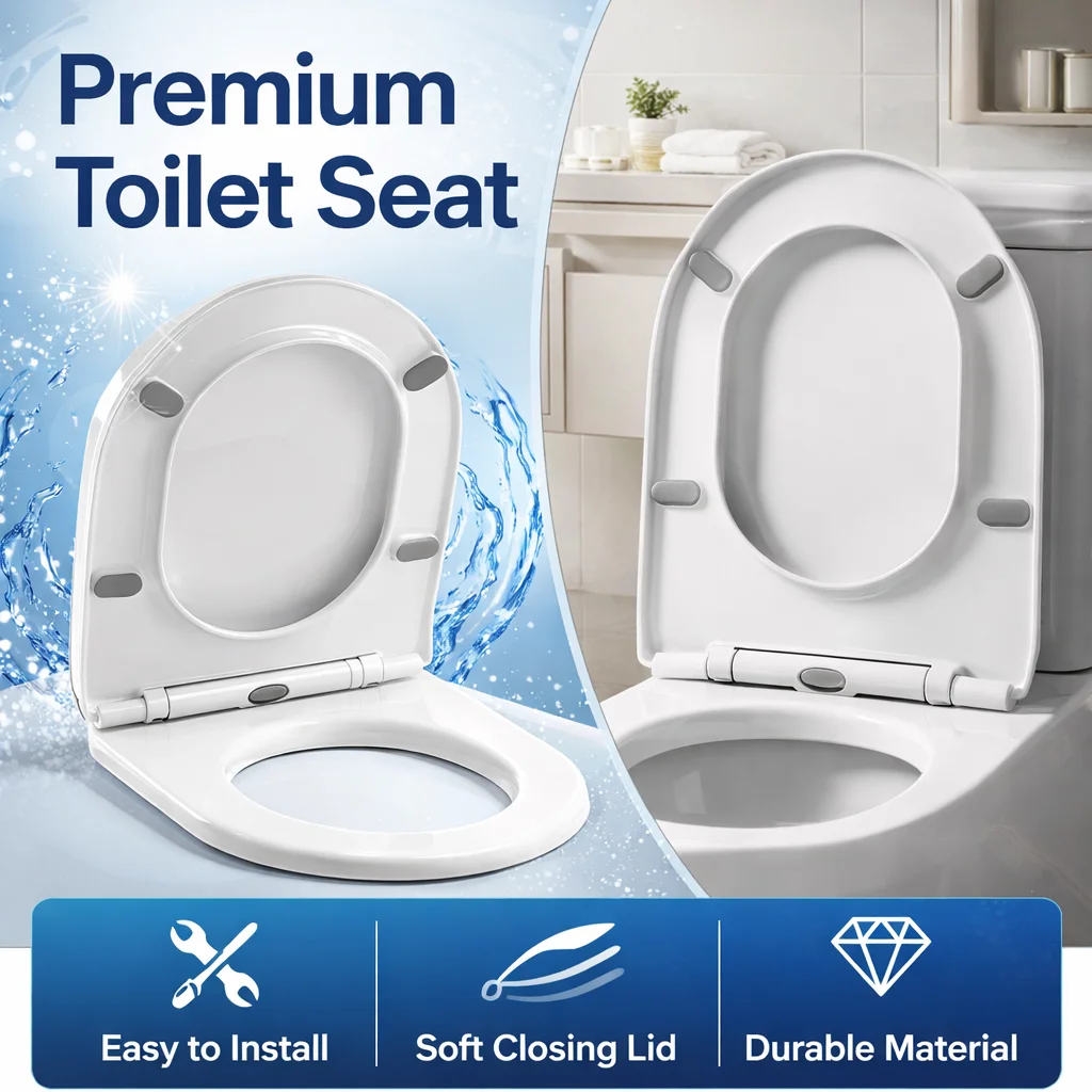 

Универсальное сменное сиденье для унитаза, прочная пластиковая крышка для унитаза, простая установка для домашних санузлов