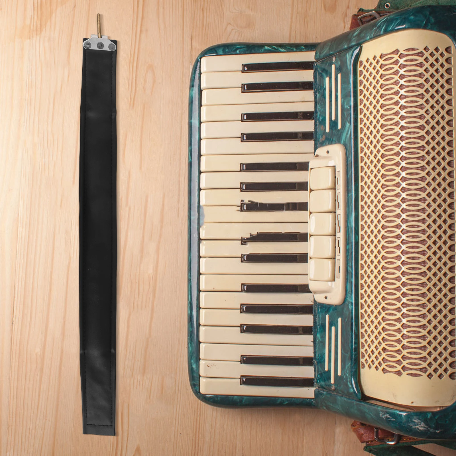 

Bass Hand Strap PU Left-Handed Accordion Strap Durable for 80-96 Bass Instrument Replacement Comfortable Black