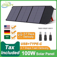 Foldable 100W Solar Panel 18V USB Type-C Portable Solar Charging Panel Complete Kit Powerful Solar Panels for Power Station New